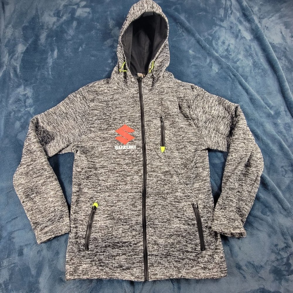 Fashion Wear Suzuki Womens 3XL Gray Lightweight Zip Up Sweater Hoodie